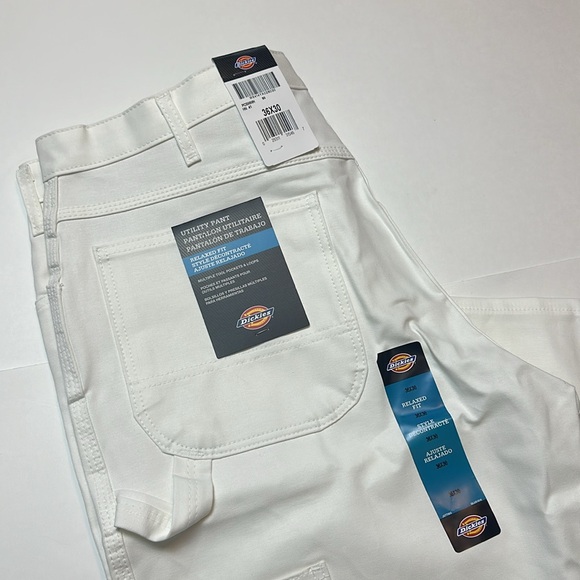 Dickies White Utility Pants Relaxed Fit Size 36x30 - Picture 10 of 11